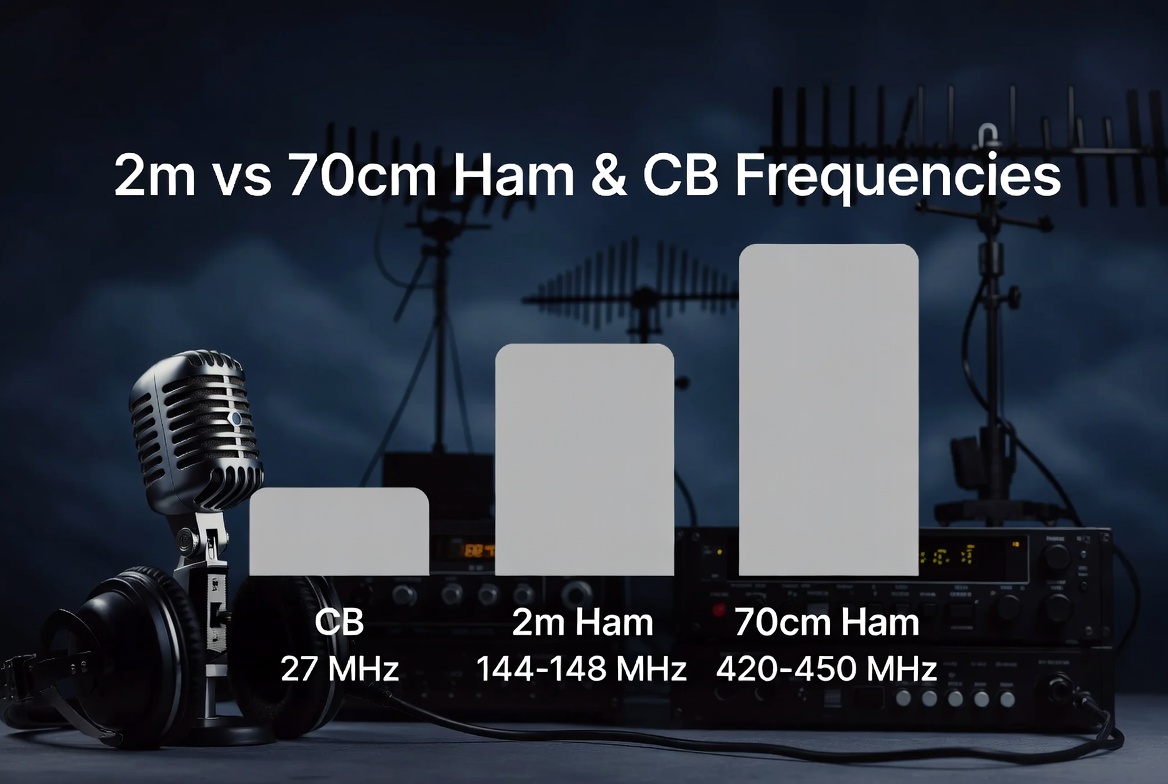 2m 70cm Ham And CB Frequencies Visual Image